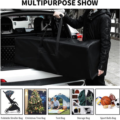 52 inch Foldable Duffel Lock Zipper Travel Camp, Black
