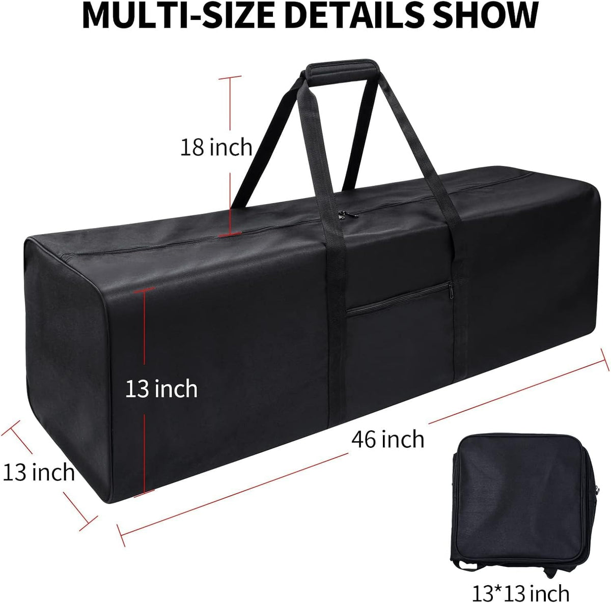 52 inch Foldable Duffel Lock Zipper Travel Camp, Black