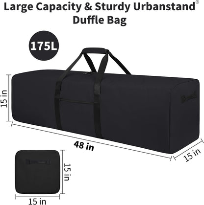 52 inch Foldable Duffel Lock Zipper Travel Camp, Black
