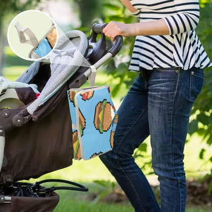 Hamburger Hotdog Print Portable Diaper Changing Pad Nursery