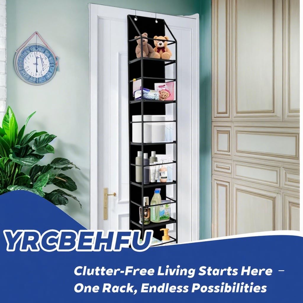 6-Tier Over The Door Hanging Organizer - Multi-Purpose Closet Storage Shelf for Bathroom, Bedroom, Nursery, Pantry(White)