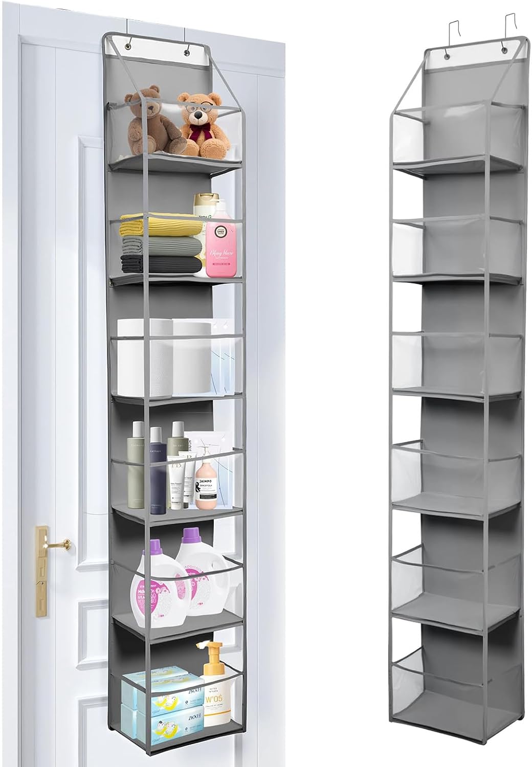 6-Tier Over The Door Hanging Organizer - Multi-Purpose Closet Storage Shelf for Bathroom, Bedroom, Nursery, Pantry(White)