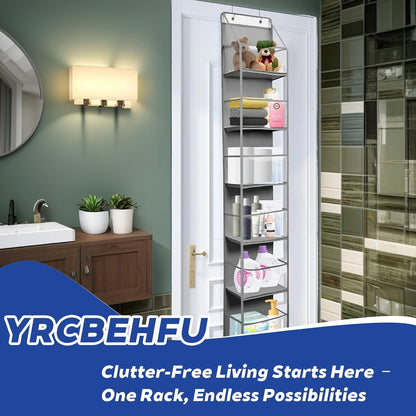 6-Tier Over The Door Hanging Organizer - Multi-Purpose Closet Storage Shelf for Bathroom, Bedroom, Nursery, Pantry(White)