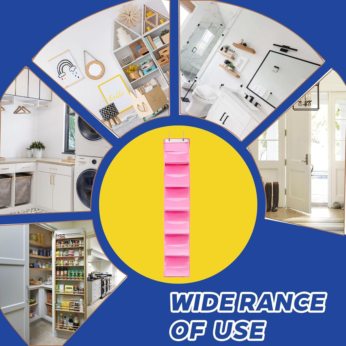 6-Tier Over The Door Hanging Organizer - Multi-Purpose Closet Storage Shelf for Bathroom, Bedroom, Nursery, Pantry(White)