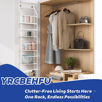 6-Tier Over The Door Hanging Organizer - Multi-Purpose Closet Storage Shelf for Bathroom, Bedroom, Nursery, Pantry(White)
