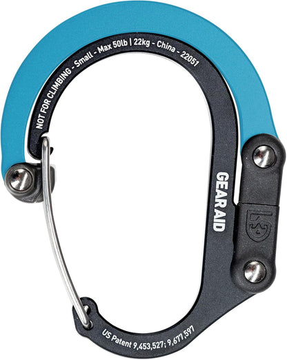 HEROCLIP (Small) Carabiner Gear Clip and Hook, for Hanging Bags, Purses, Lanterns, Strollers, Tools, Helmets, Water Bottles, and More