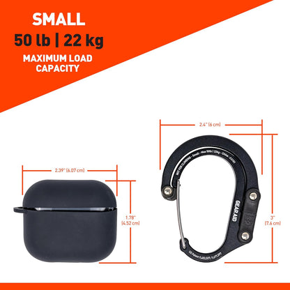 HEROCLIP (Small) Carabiner Gear Clip and Hook, for Hanging Bags, Purses, Lanterns, Strollers, Tools, Helmets, Water Bottles, and More