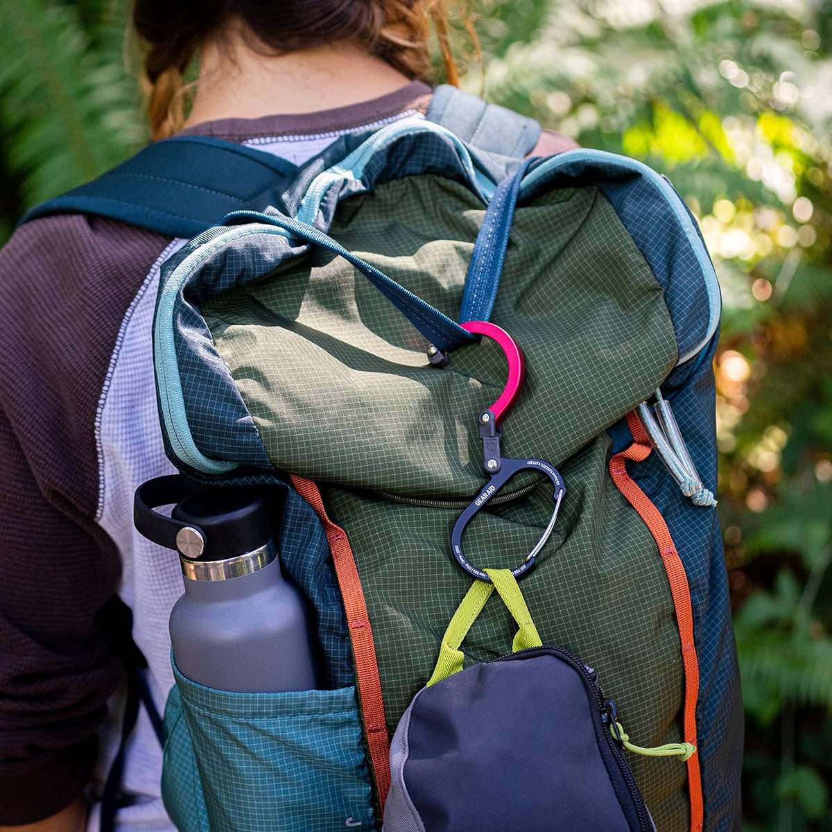 HEROCLIP (Small) Carabiner Gear Clip and Hook, for Hanging Bags, Purses, Lanterns, Strollers, Tools, Helmets, Water Bottles, and More