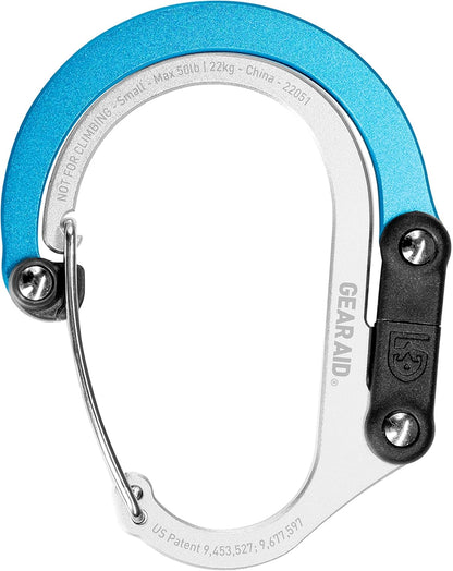HEROCLIP (Small) Carabiner Gear Clip and Hook, for Hanging Bags, Purses, Lanterns, Strollers, Tools, Helmets, Water Bottles, and More