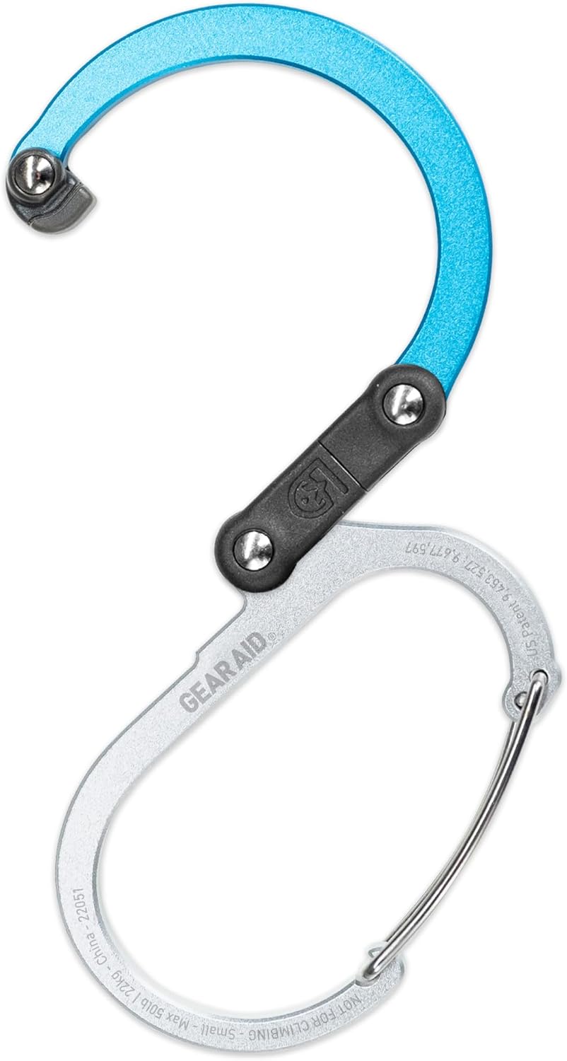 HEROCLIP (Small) Carabiner Gear Clip and Hook, for Hanging Bags, Purses, Lanterns, Strollers, Tools, Helmets, Water Bottles, and More