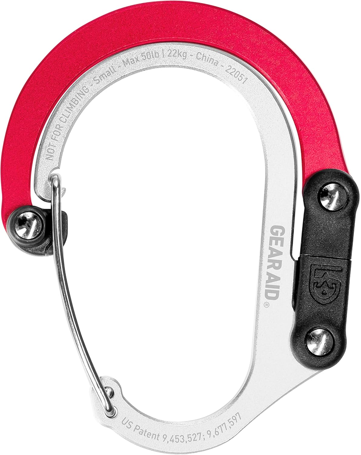 HEROCLIP (Small) Carabiner Gear Clip and Hook, for Hanging Bags, Purses, Lanterns, Strollers, Tools, Helmets, Water Bottles, and More