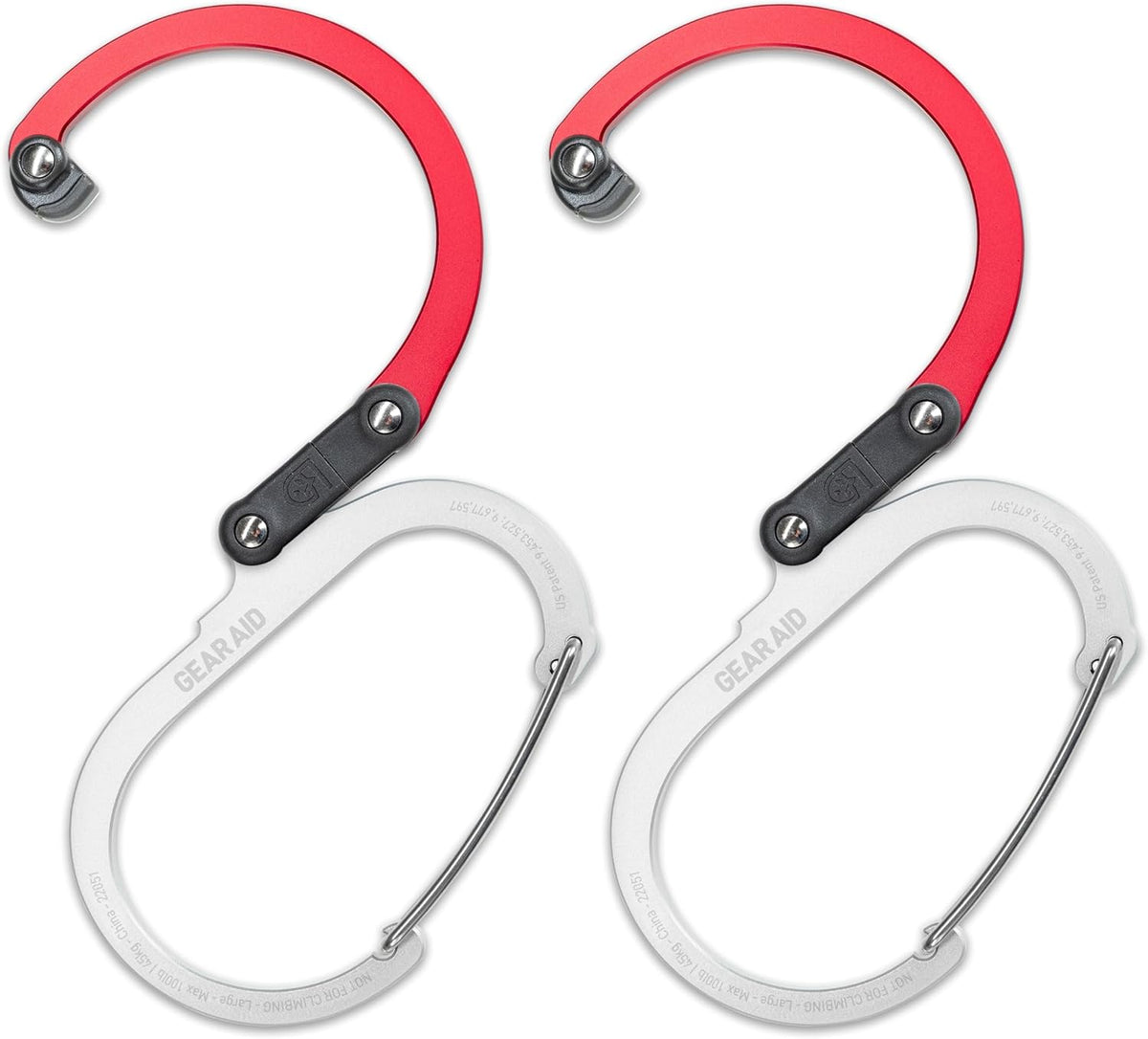 HEROCLIP (Small) Carabiner Gear Clip and Hook, for Hanging Bags, Purses, Lanterns, Strollers, Tools, Helmets, Water Bottles, and More
