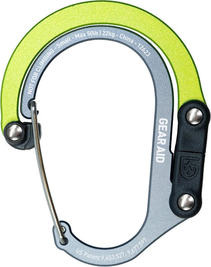 HEROCLIP (Small) Carabiner Gear Clip and Hook, for Hanging Bags, Purses, Lanterns, Strollers, Tools, Helmets, Water Bottles, and More