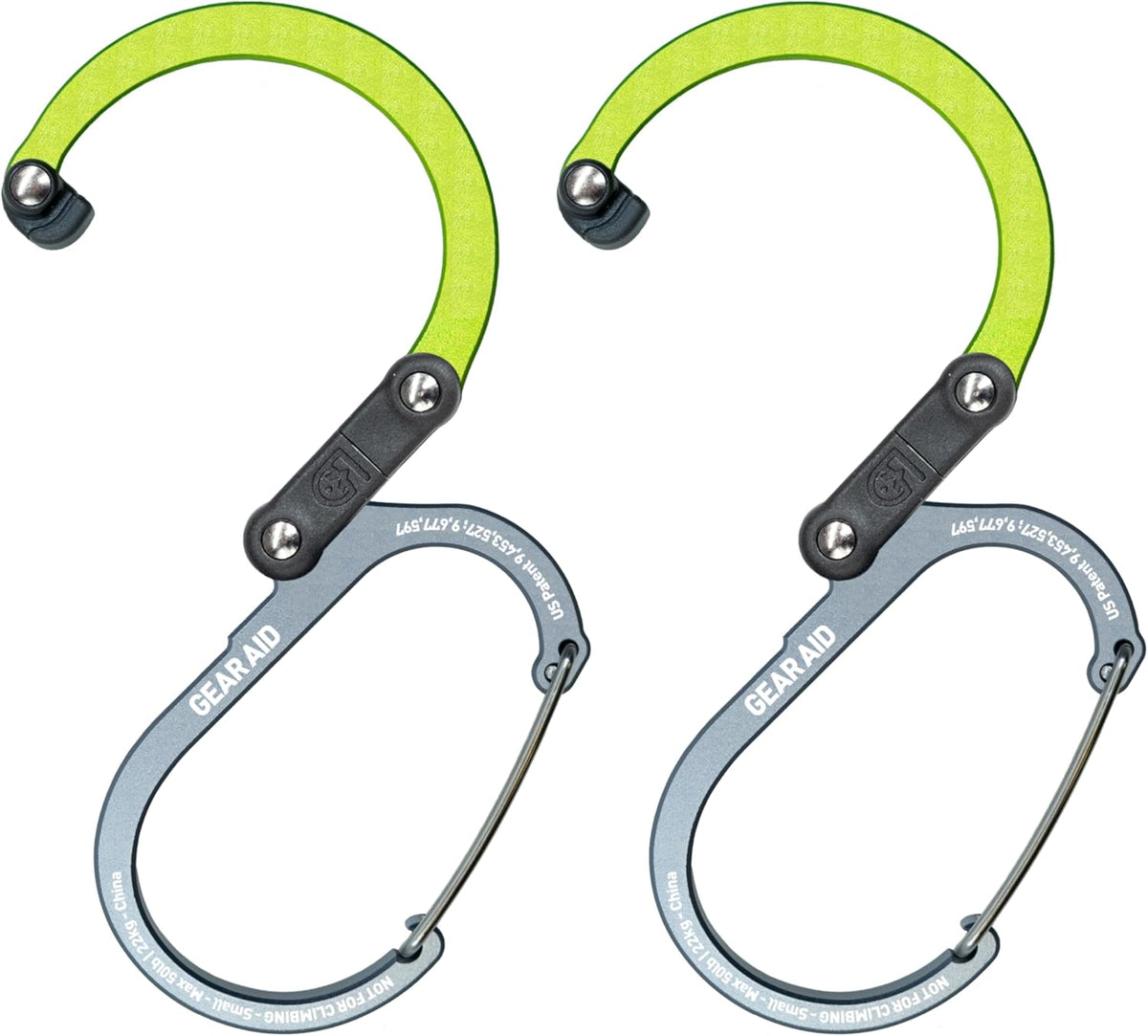 HEROCLIP (Small) Carabiner Gear Clip and Hook, for Hanging Bags, Purses, Lanterns, Strollers, Tools, Helmets, Water Bottles, and More