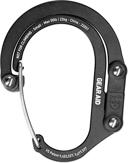 HEROCLIP (Small) Carabiner Gear Clip and Hook, for Hanging Bags, Purses, Lanterns, Strollers, Tools, Helmets, Water Bottles, and More
