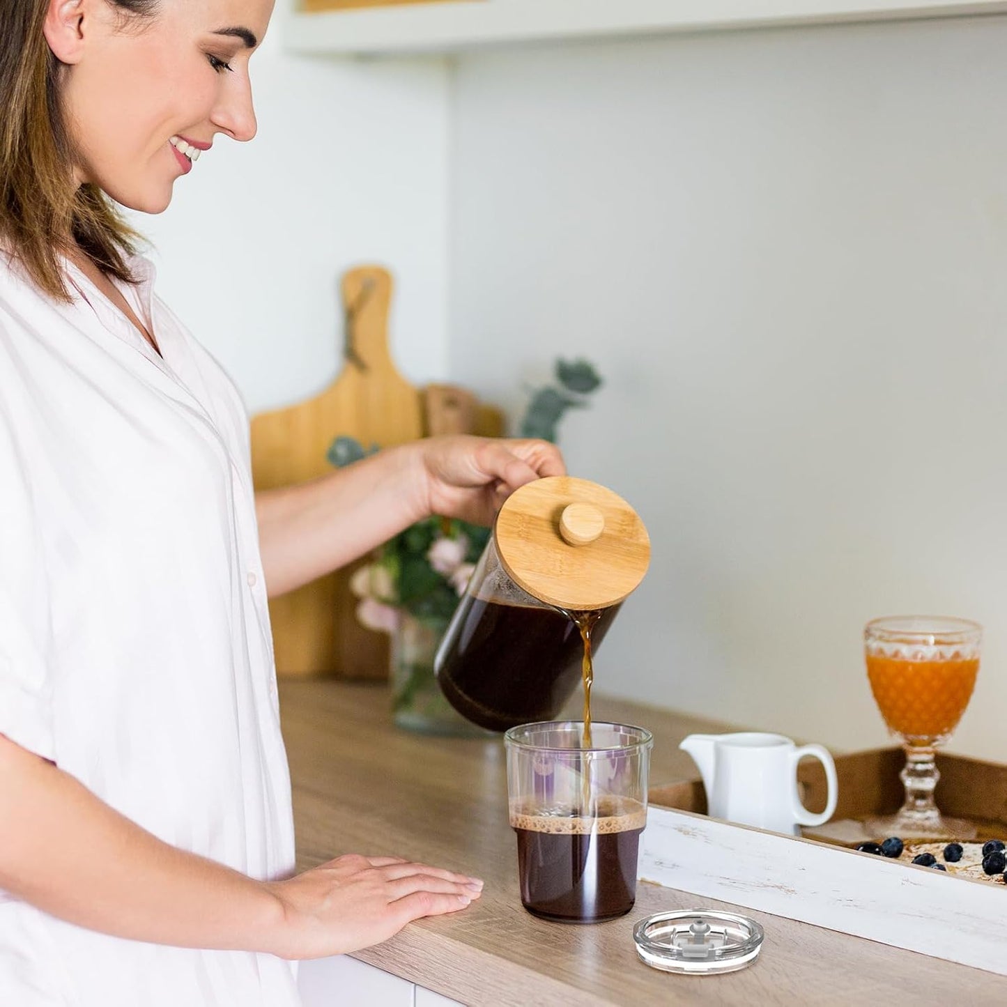 13 oz Glass Cups with Lids and Straws Reusable Iced Coffee Tumbler | Leak-Proof Thick Wall Travel Glass Coffee Cup for Iced Tea, Water, Office, Cup Holder Friendly, BPA Free (Shimmer,1 Pack)