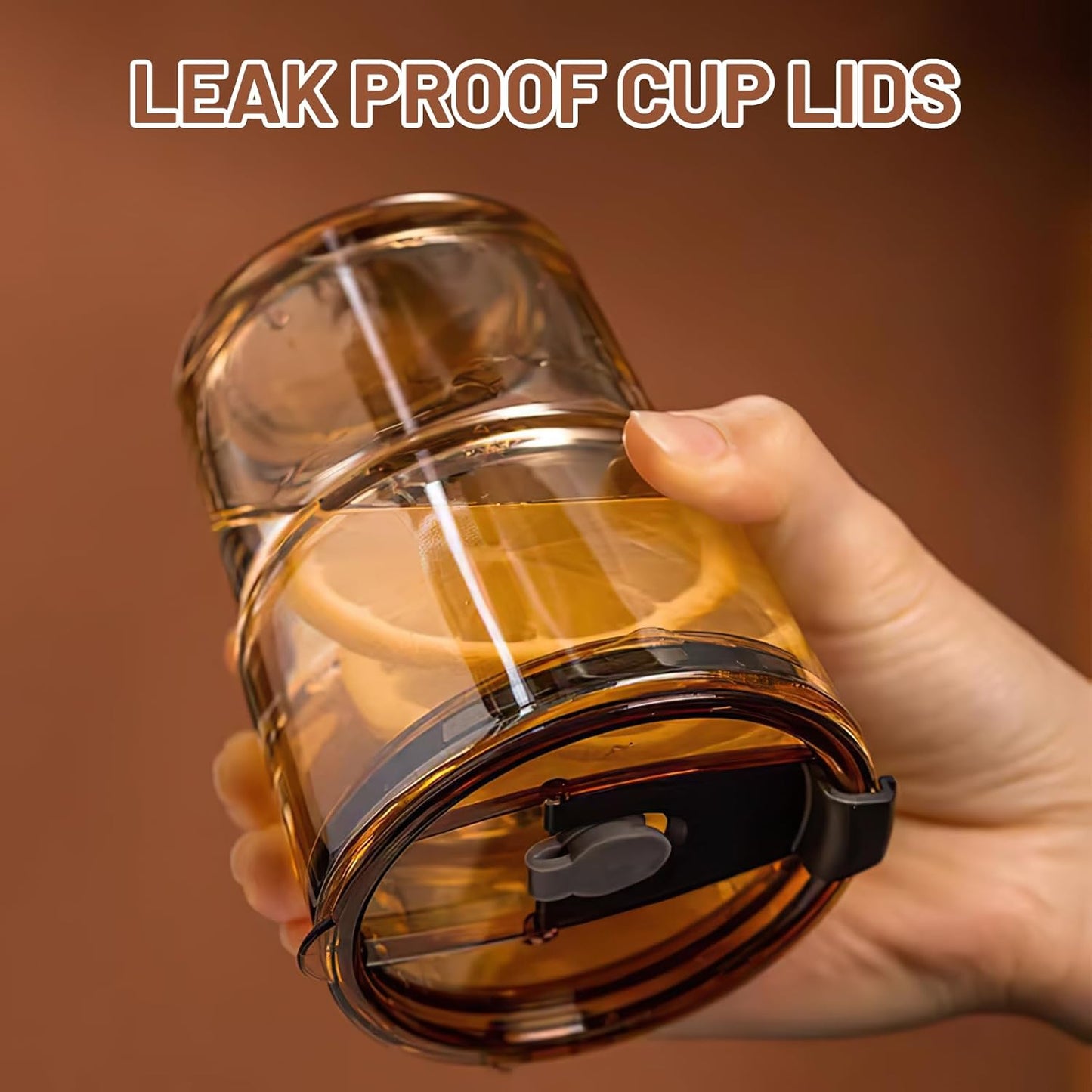 13 oz Glass Cups with Lids and Straws Reusable Iced Coffee Tumbler | Leak-Proof Thick Wall Travel Glass Coffee Cup for Iced Tea, Water, Office, Cup Holder Friendly, BPA Free (Shimmer,1 Pack)