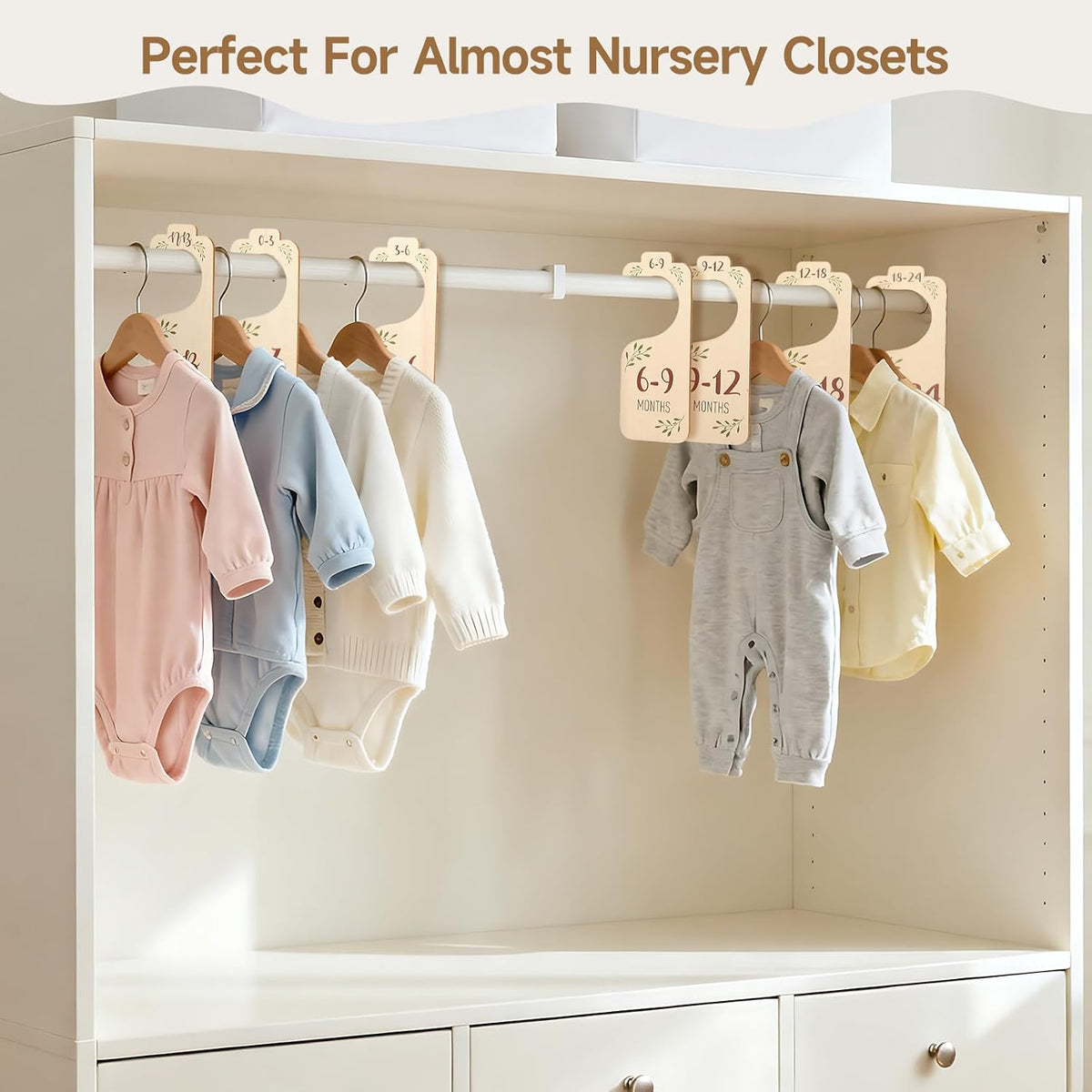 8 PCS Baby Closet Dividers, Double-Sided Baby Clothes Organizer, 0-24M
