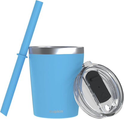 Stainless Steel Insulated Tumbler with Lid and Straw, 20 oz Stainless Steel Cups, Set of 2 Travel Coffee Mug for Adults, Iced Coffee Cup with Lid, Tumbler for Travel (Green + Pink)