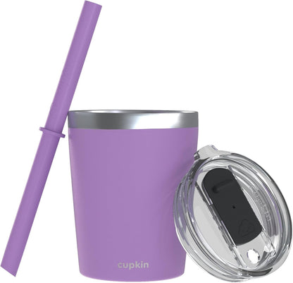 Stainless Steel Insulated Tumbler with Lid and Straw, 20 oz Stainless Steel Cups, Set of 2 Travel Coffee Mug for Adults, Iced Coffee Cup with Lid, Tumbler for Travel (Green + Pink)