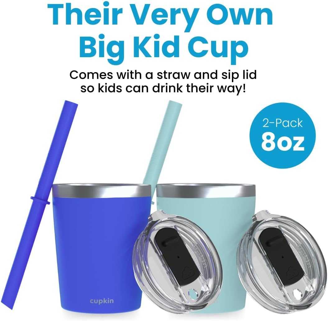 Stainless Steel Insulated Tumbler with Lid and Straw, 20 oz Stainless Steel Cups, Set of 2 Travel Coffee Mug for Adults, Iced Coffee Cup with Lid, Tumbler for Travel (Green + Pink)