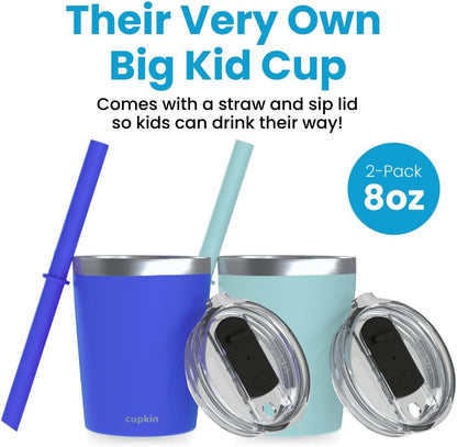 Stainless Steel Insulated Tumbler with Lid and Straw, 20 oz Stainless Steel Cups, Set of 2 Travel Coffee Mug for Adults, Iced Coffee Cup with Lid, Tumbler for Travel (Green + Pink)