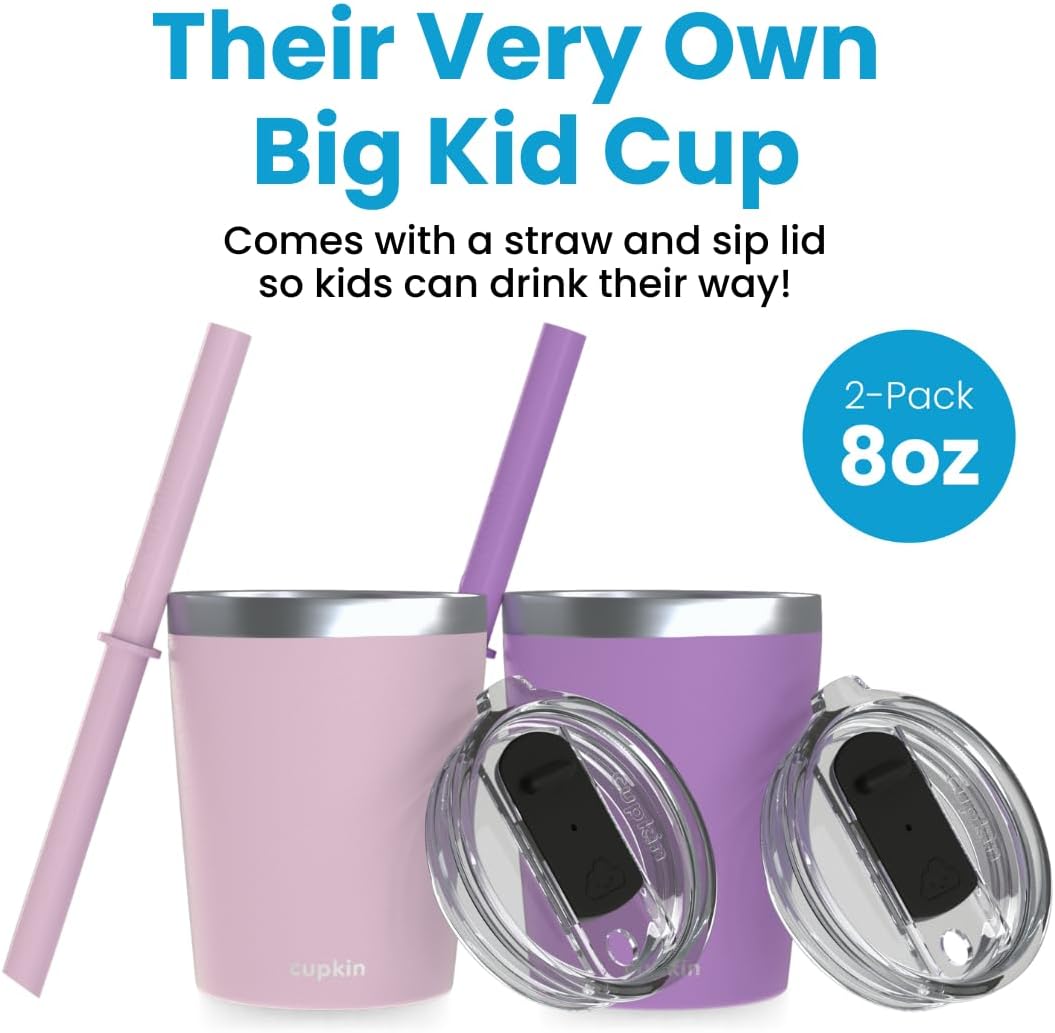 Stainless Steel Insulated Tumbler with Lid and Straw, 20 oz Stainless Steel Cups, Set of 2 Travel Coffee Mug for Adults, Iced Coffee Cup with Lid, Tumbler for Travel (Green + Pink)
