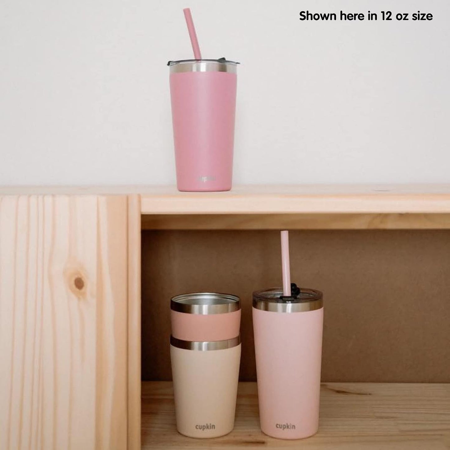 Stainless Steel Insulated Tumbler with Lid and Straw, 20 oz Stainless Steel Cups, Set of 2 Travel Coffee Mug for Adults, Iced Coffee Cup with Lid, Tumbler for Travel (Green + Pink)