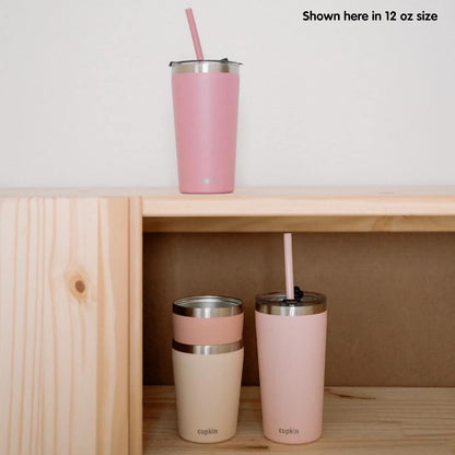 Stainless Steel Insulated Tumbler with Lid and Straw, 20 oz Stainless Steel Cups, Set of 2 Travel Coffee Mug for Adults, Iced Coffee Cup with Lid, Tumbler for Travel (Green + Pink)