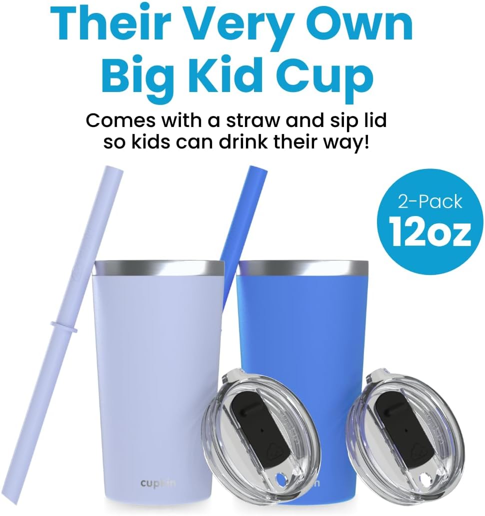 Stainless Steel Insulated Tumbler with Lid and Straw, 20 oz Stainless Steel Cups, Set of 2 Travel Coffee Mug for Adults, Iced Coffee Cup with Lid, Tumbler for Travel (Green + Pink)