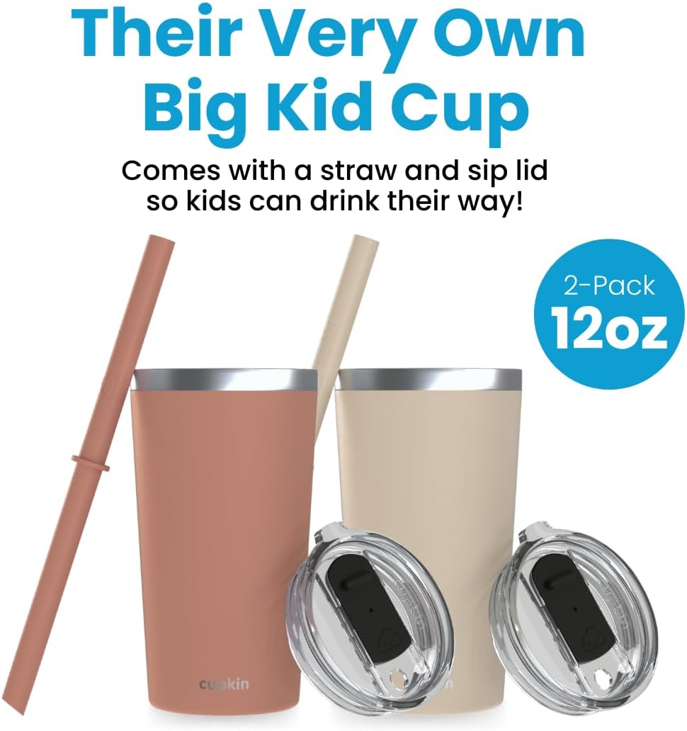 Stainless Steel Insulated Tumbler with Lid and Straw, 20 oz Stainless Steel Cups, Set of 2 Travel Coffee Mug for Adults, Iced Coffee Cup with Lid, Tumbler for Travel (Green + Pink)