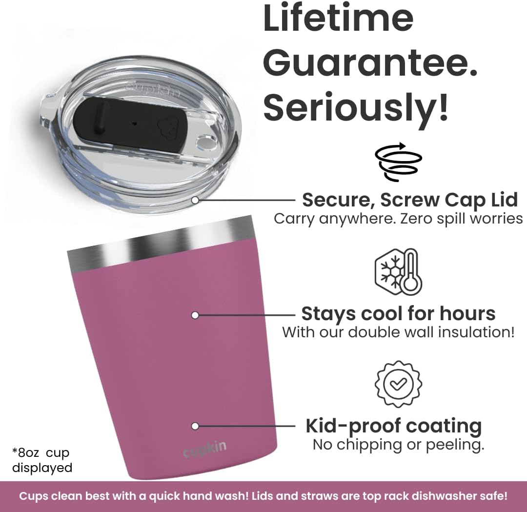 Stainless Steel Insulated Tumbler with Lid and Straw, 20 oz Stainless Steel Cups, Set of 2 Travel Coffee Mug for Adults, Iced Coffee Cup with Lid, Tumbler for Travel (Green + Pink)