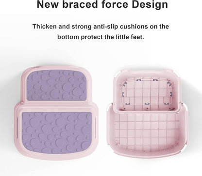 Toddler Step Stool for Potty Training, Bathroom Sink & Toilet - 2 Step Kids Poop Stool, Non-Slip Step Stool with Handles, Dual Height Stepping Stool for Kitchen Counter (Include 2 Ducks)