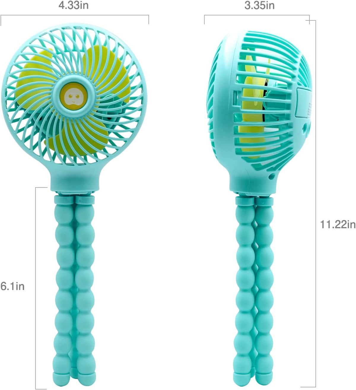Mini Stroller Fan, 19H Battery Life, Personal Handheld Clip on Portable Rechargeable Fan with Flexible Tripod, Gift for Children Baby Car Travel BBQ Gym (Black, 4000mAh)