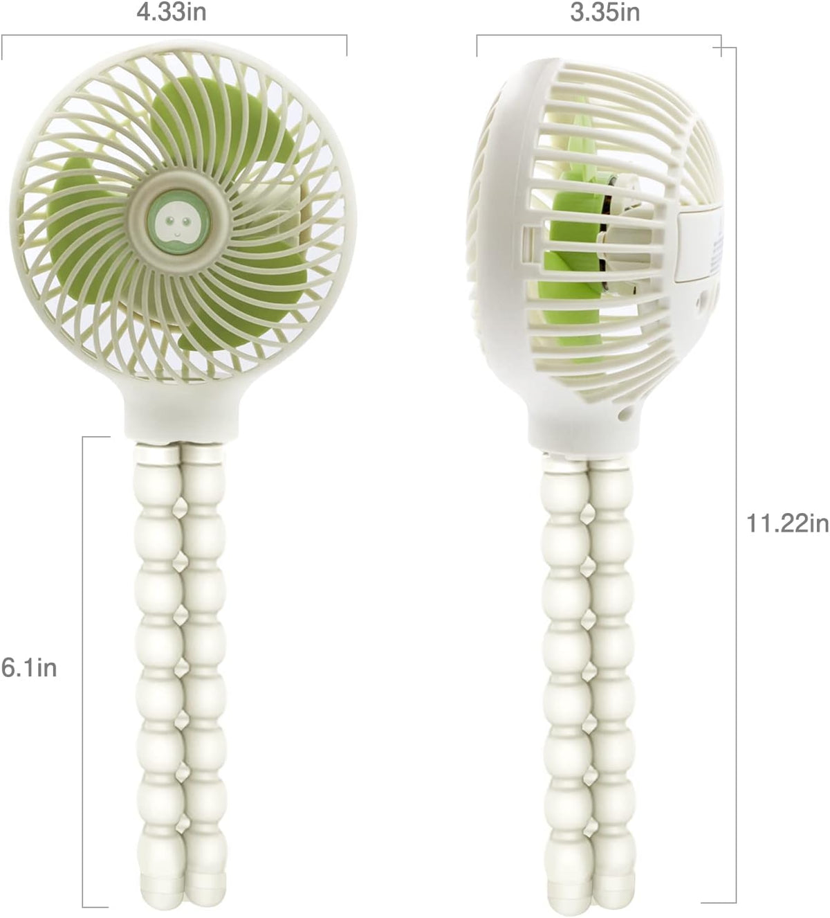 Mini Stroller Fan, 19H Battery Life, Personal Handheld Clip on Portable Rechargeable Fan with Flexible Tripod, Gift for Children Baby Car Travel BBQ Gym (Black, 4000mAh)