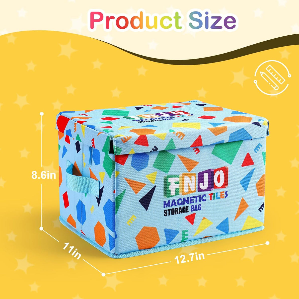 Toy Storage Bin,Foldable Toy Organizer with Lid, Playroom Organizer,Toy Holder,Storage Box for Magnetic Tiles and other gadget