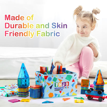 Toy Storage Bin,Foldable Toy Organizer with Lid, Playroom Organizer,Toy Holder,Storage Box for Magnetic Tiles and other gadget
