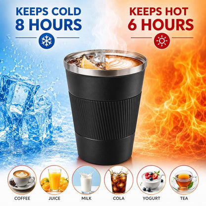 Coffee Mug with Leak Proof Lid, Travel Mug Stainless Steel Tumbler, Double Wall Vacuum Insulated Coffee Cup, Reusable Thermal Cup for Car, Office, Outdoor,for Men&Women (White V3, 12OZ)