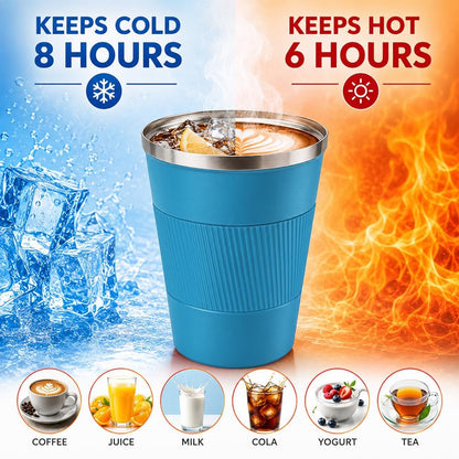 Coffee Mug with Leak Proof Lid, Travel Mug Stainless Steel Tumbler, Double Wall Vacuum Insulated Coffee Cup, Reusable Thermal Cup for Car, Office, Outdoor,for Men&Women (White V3, 12OZ)
