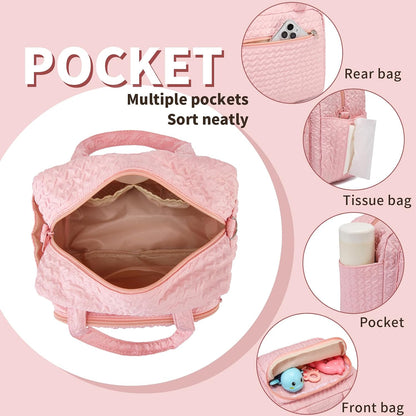 Small Diaper Bag Tote, Crossbody Diaper Bag Mini Purse with 8 Pockets