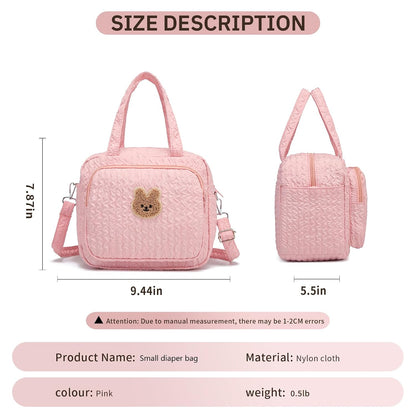 Small Diaper Bag Tote, Crossbody Diaper Bag Mini Purse with 8 Pockets
