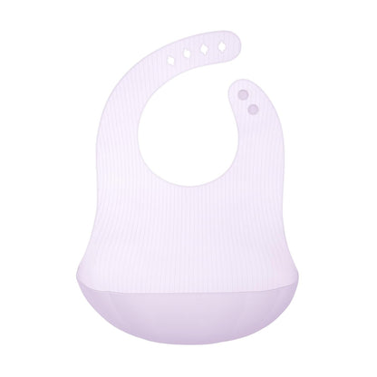 Advanced Feeding Set Fold N Go Silicone Baby Bib w Travel Case (Lilac)