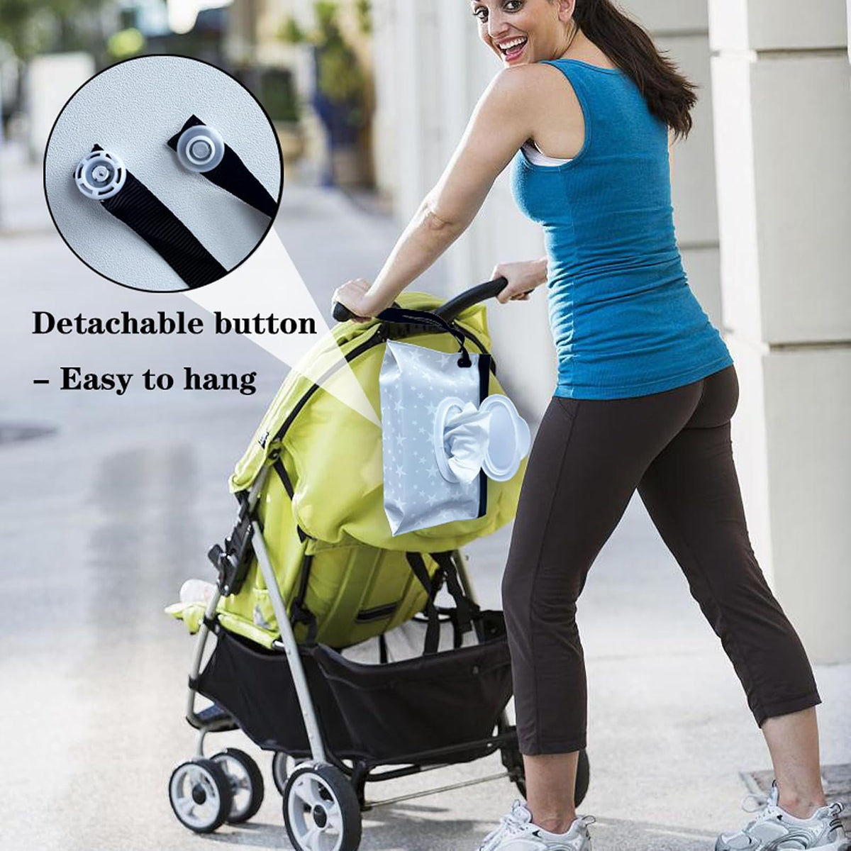Baby Wipe Dispenser, Portable Baby Wipe Holder Refillable Wet Wipes Container for outdoor Reusable Travel Baby Wipes Case Wet Wipe Pouch Wipe Holder Keeps Fresh Wet for Travel Camping hiking