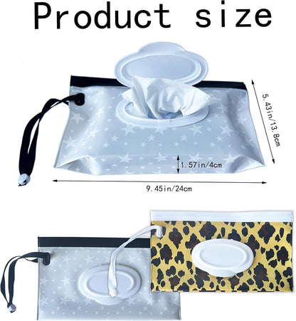 Baby Wipe Dispenser, Portable Baby Wipe Holder Refillable Wet Wipes Container for outdoor Reusable Travel Baby Wipes Case Wet Wipe Pouch Wipe Holder Keeps Fresh Wet for Travel Camping hiking