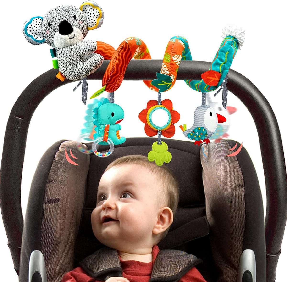 Musical Car Seat Toys Newborn Toys, Stroller Toys Baby Toys 0-6 Months Infant Toys, Baby Toys for Carseat Stroller Crib with Rattles Teether, Baby Toys for 0 3 6 9 12 Boys Girls Enfants