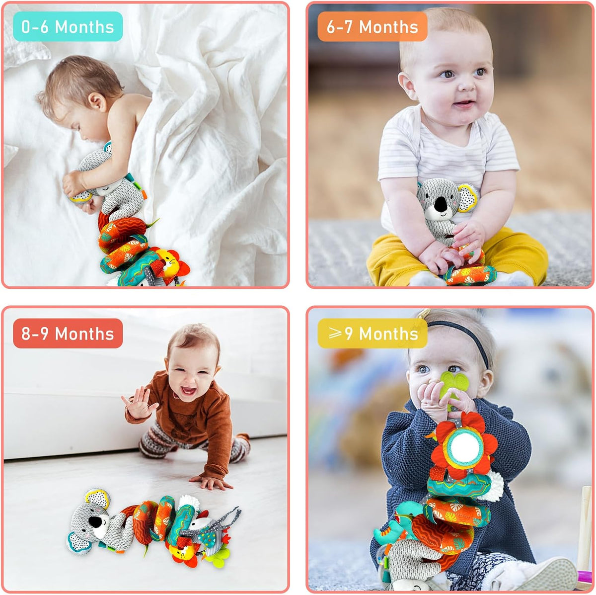 Musical Car Seat Toys Newborn Toys, Stroller Toys Baby Toys 0-6 Months Infant Toys, Baby Toys for Carseat Stroller Crib with Rattles Teether, Baby Toys for 0 3 6 9 12 Boys Girls Enfants