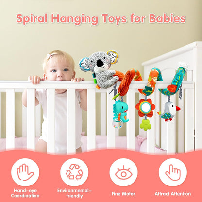Musical Car Seat Toys Newborn Toys, Stroller Toys Baby Toys 0-6 Months Infant Toys, Baby Toys for Carseat Stroller Crib with Rattles Teether, Baby Toys for 0 3 6 9 12 Boys Girls Enfants