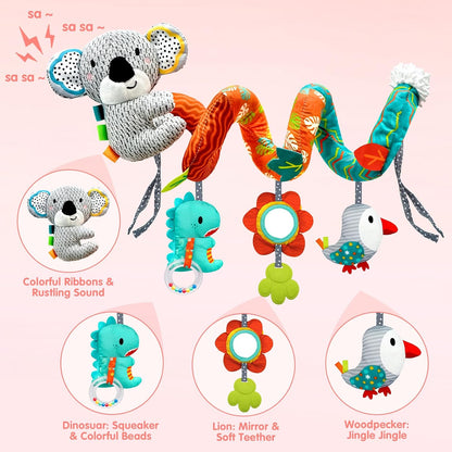 Musical Car Seat Toys Newborn Toys, Stroller Toys Baby Toys 0-6 Months Infant Toys, Baby Toys for Carseat Stroller Crib with Rattles Teether, Baby Toys for 0 3 6 9 12 Boys Girls Enfants