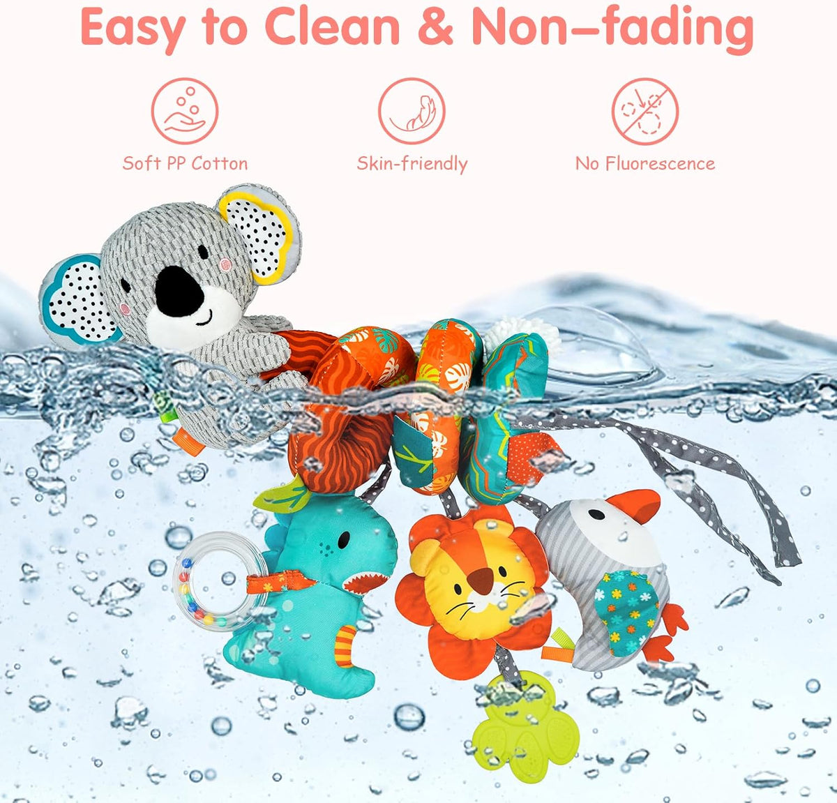 Musical Car Seat Toys Newborn Toys, Stroller Toys Baby Toys 0-6 Months Infant Toys, Baby Toys for Carseat Stroller Crib with Rattles Teether, Baby Toys for 0 3 6 9 12 Boys Girls Enfants