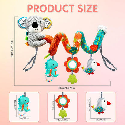 Musical Car Seat Toys Newborn Toys, Stroller Toys Baby Toys 0-6 Months Infant Toys, Baby Toys for Carseat Stroller Crib with Rattles Teether, Baby Toys for 0 3 6 9 12 Boys Girls Enfants